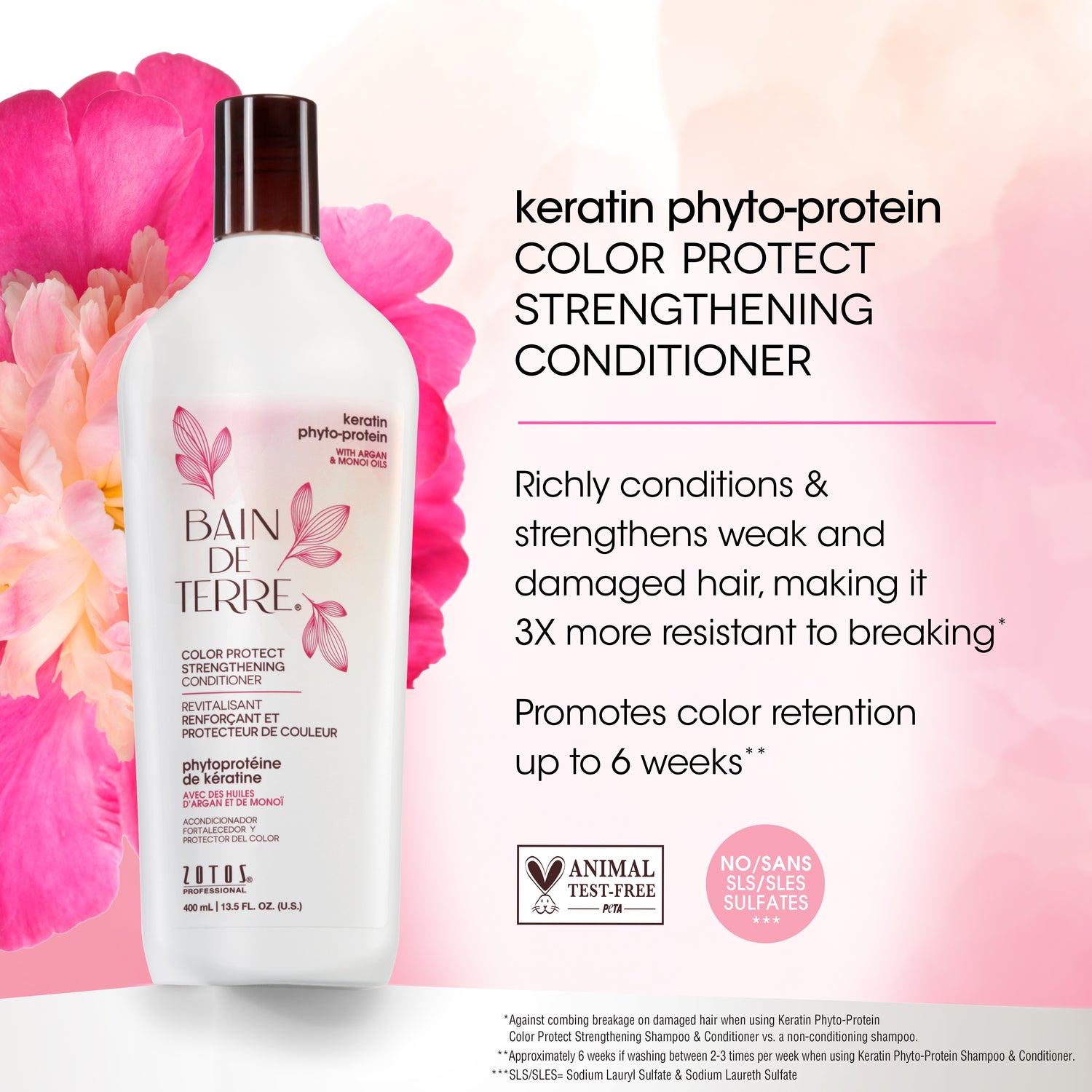 Bain de Terre® Keratin Phyto-Protein Sulfate-Free Strengthening Shampoo